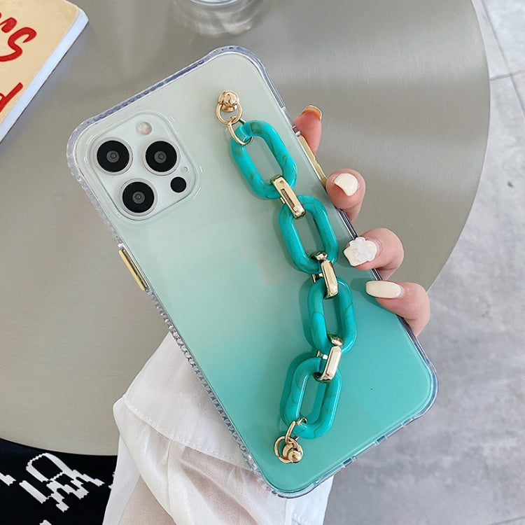 For iPhone 12 Pro Max Gradient + Oval Ring Bracelet TPU Phone Protective Case