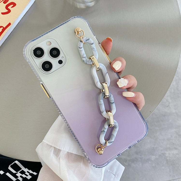 For iPhone 12 Pro Max Gradient + Oval Ring Bracelet TPU Phone Protective Case