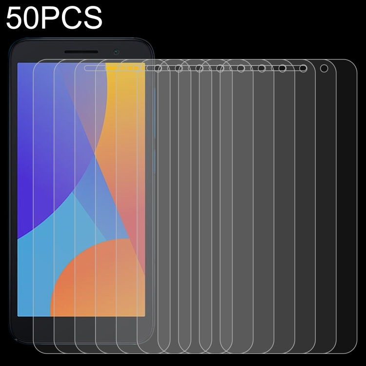 For Alcatel 1 2021 50 PCS 0.26mm 9H 2.5D Tempered Glass Film