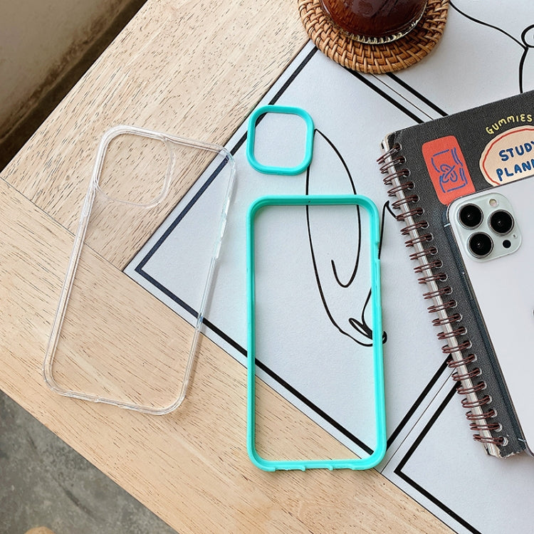 For iPhone 12 Pro Max 360 Plane Two-color Transparent TPU Phone Protective Case