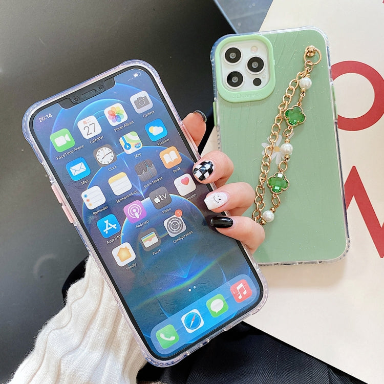 For iPhone 12 Pro Max Flower Pattern + Bracelet TPU Phone Protective Case
