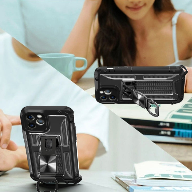 For iPhone 12 PC + TPU Shockproof Protective Case with Corkscrew Holder