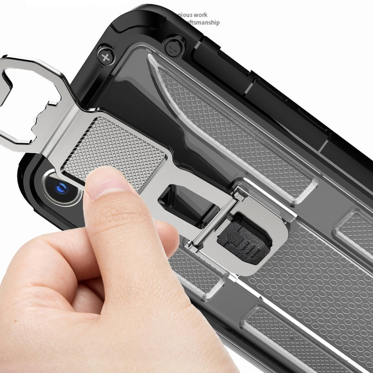 For iPhone 12 mini PC + TPU Shockproof Protective Case with Corkscrew Holder