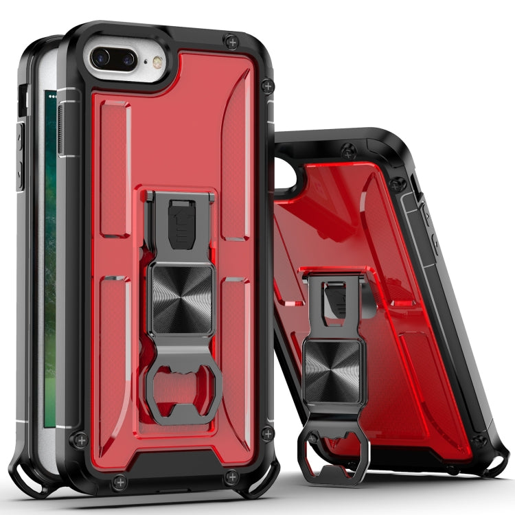PC + TPU Shockproof Protective Case with Corkscrew Holder For iPhone 8 Plus & 7 Plus
