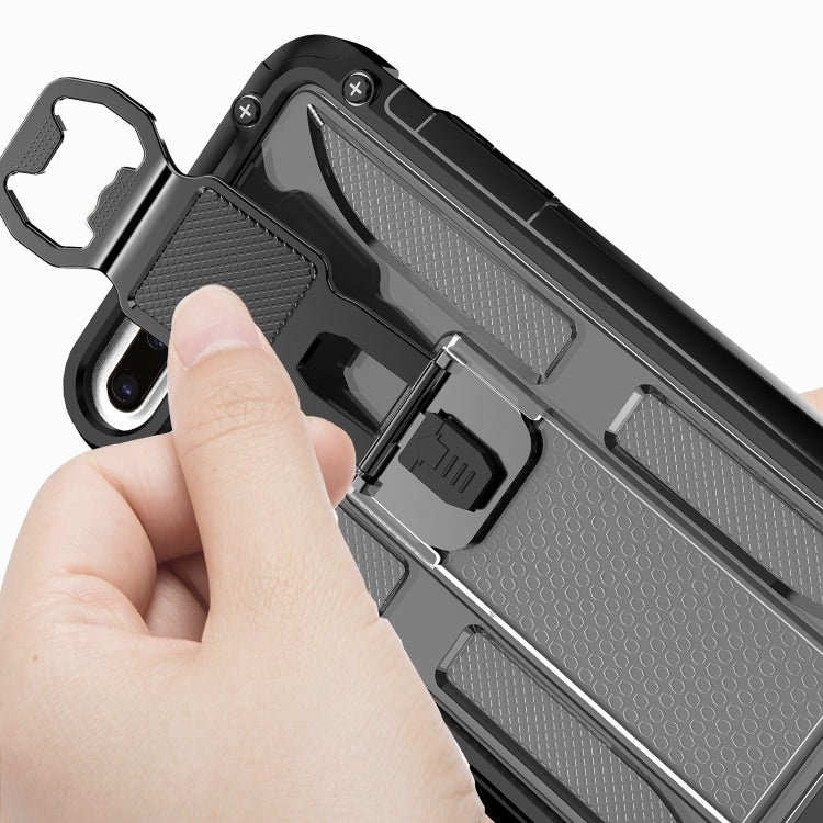 PC + TPU Shockproof Protective Case with Corkscrew Holder For iPhone 8 Plus & 7 Plus