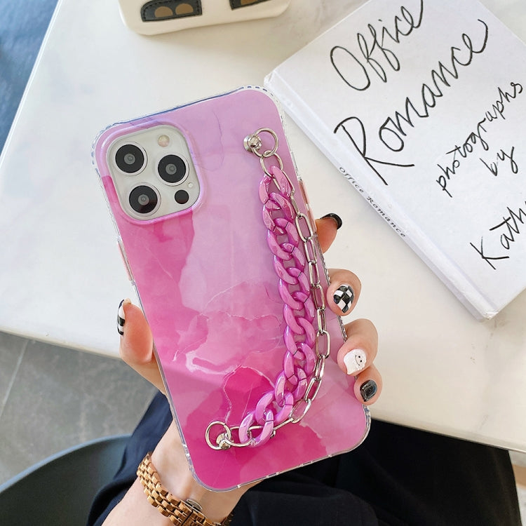 For iPhone 12 mini Azure Stone Pattern + Bracelet TPU Phone Protective Case