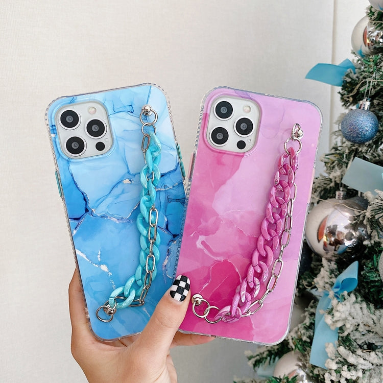For iPhone 12 mini Azure Stone Pattern + Bracelet TPU Phone Protective Case