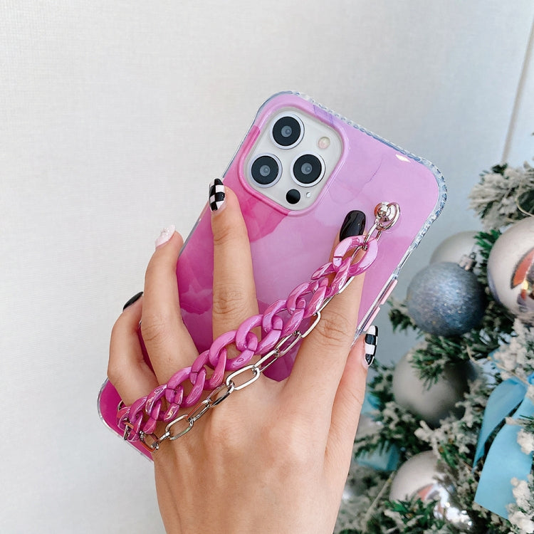 For iPhone 12 / 12 Pro Azure Stone Pattern + Bracelet TPU Phone Protective Case