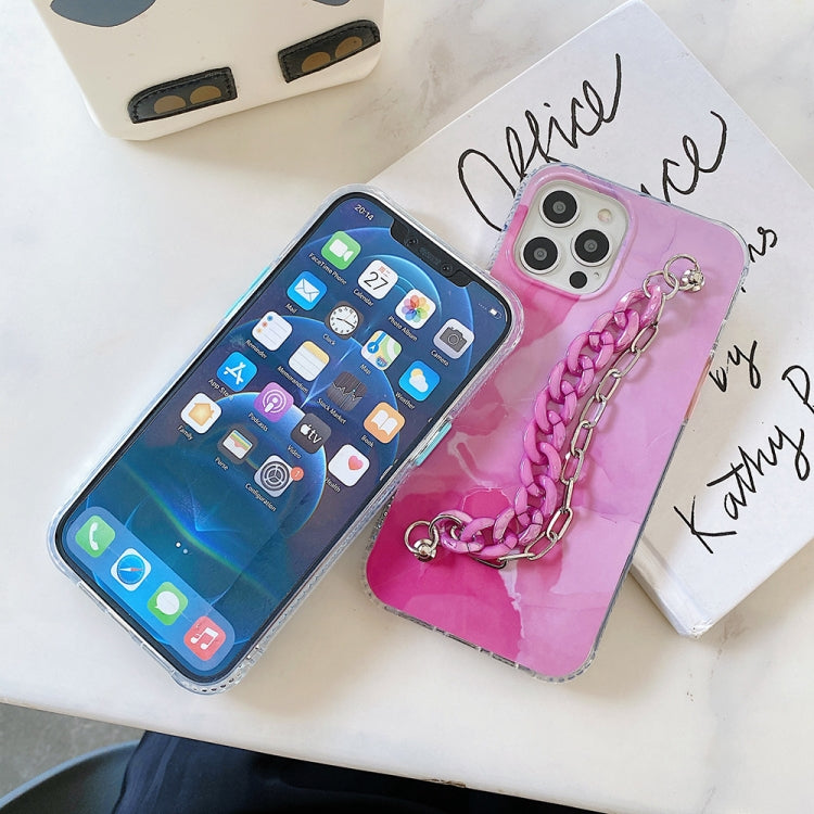 For iPhone 12 Pro Max Azure Stone Pattern + Bracelet TPU Phone Protective Case
