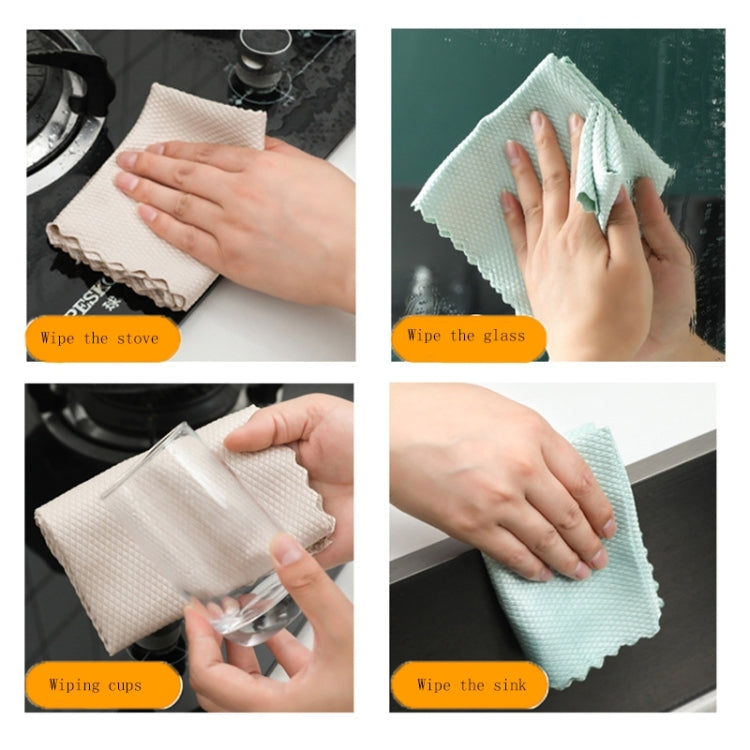 5 PCS Non-Marking And Easy-To-Dry Fish Scale Rags Kitchen Cleaning Towels, Random Color Delivery, Specification: 25x25cm(Bulk, No Packaging)