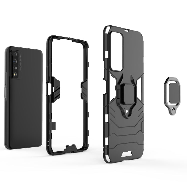 For Honor Play 5T Pro PC + TPU Shockproof Protective Case with Magnetic Ring Holder