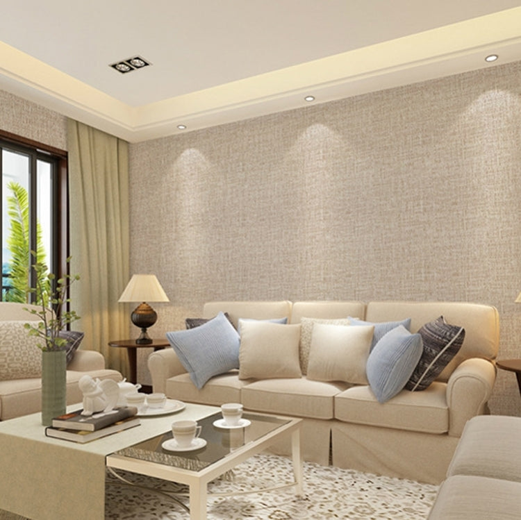 Imitation Cloth Self-Adhesive Wallpaper Waterproof Thick Wall Stickers TV Background Wall Decoration Linen Wallpaper, Size: 60cm x 5m