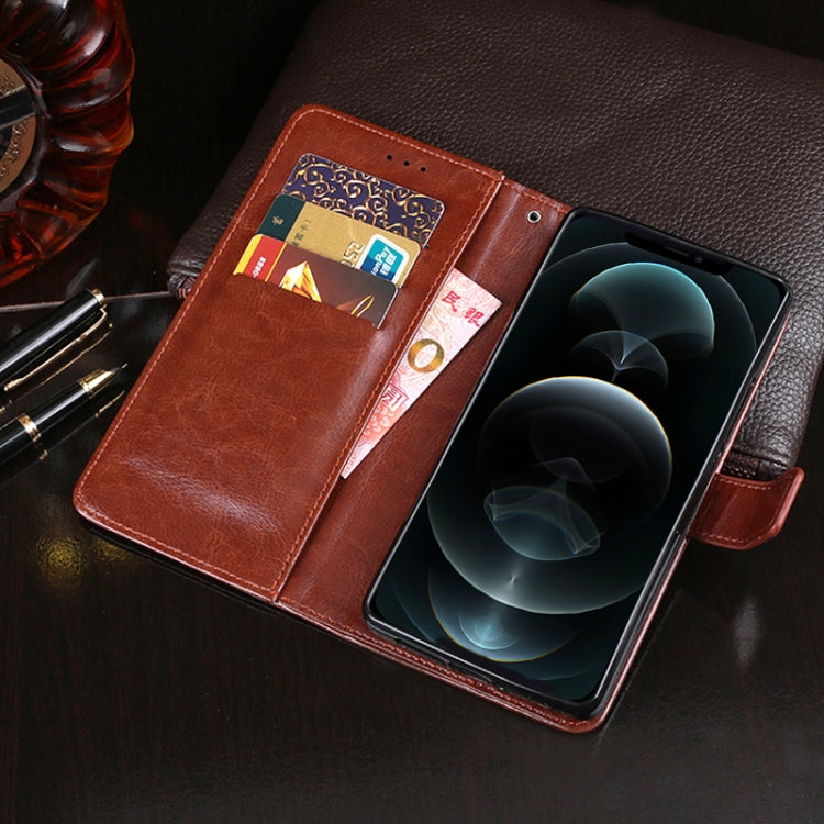 For iPhone 13 mini idewei Crazy Horse Texture Horizontal Flip Leather Case with Holder & Card Slots & Wallet