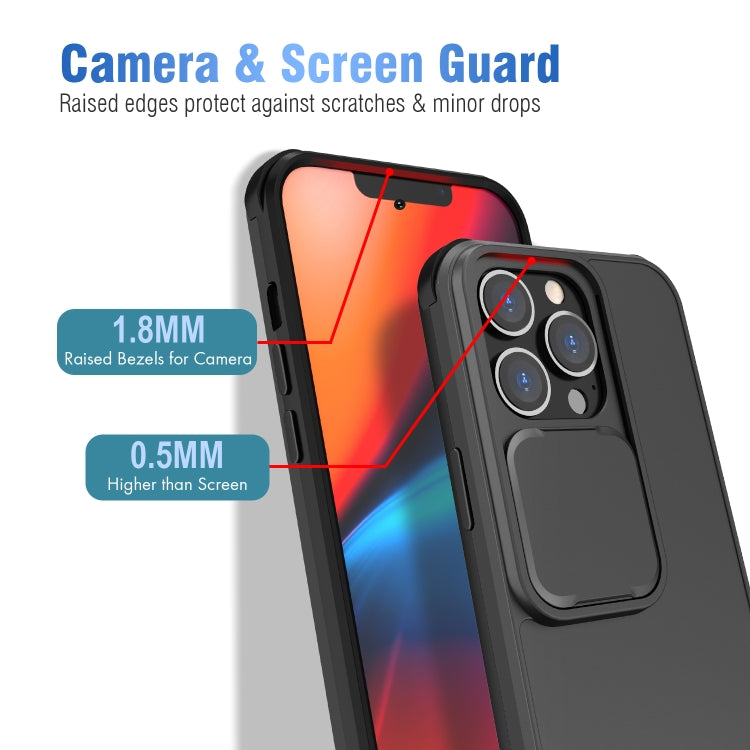 For iPhone 13 Up and Down Sliding Camera Cover Design Shockproof TPU + PC Protective Case mini