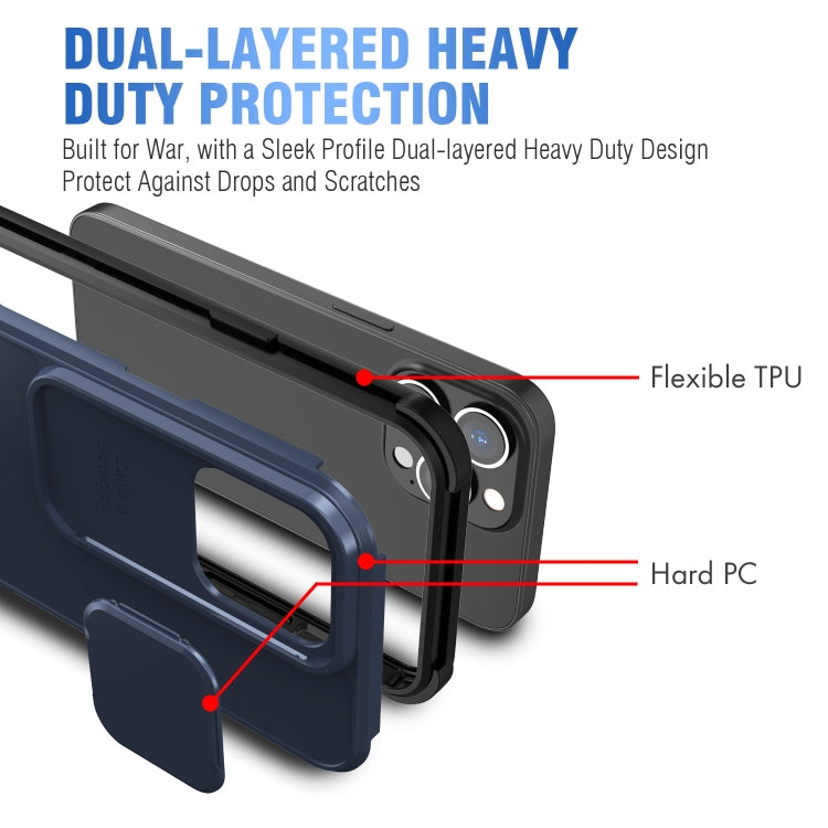 For iPhone 13 Up and Down Sliding Camera Cover Design Shockproof TPU + PC Protective Case mini