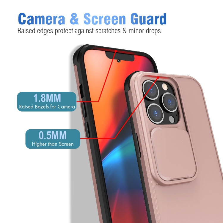 For iPhone 13 Up and Down Sliding Camera Cover Design Shockproof TPU + PC Protective Case mini