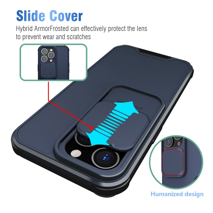 For iPhone 13 Up and Down Sliding Camera Cover Design Shockproof TPU + PC Protective Case