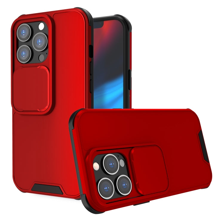 For iPhone 13 Pro Up and Down Sliding Camera Cover Design Shockproof TPU + PC Protective Case