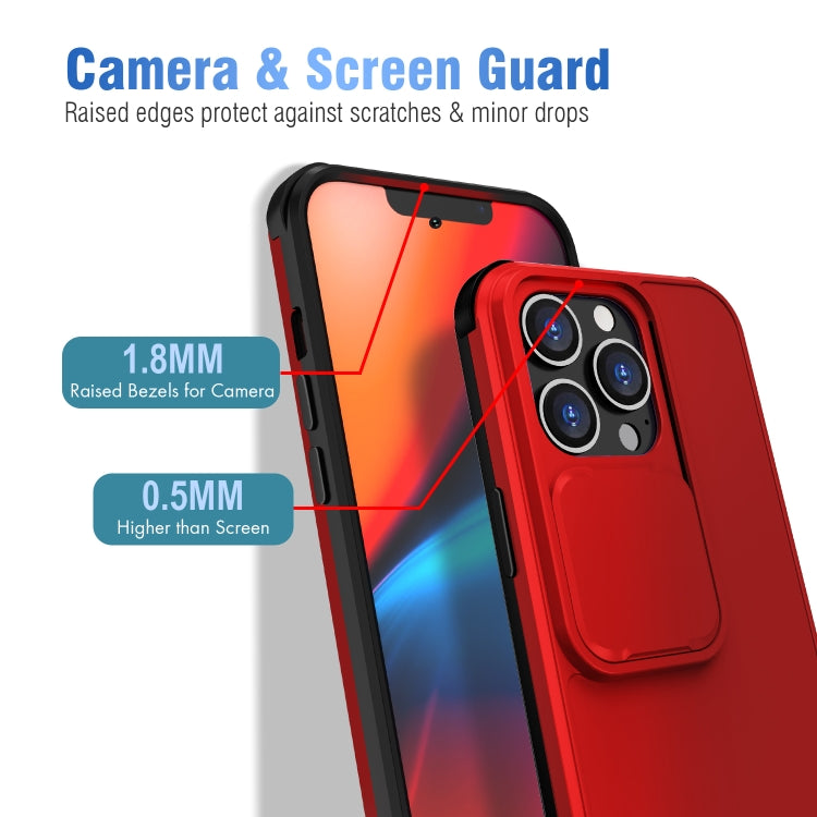 For iPhone 13 Pro Up and Down Sliding Camera Cover Design Shockproof TPU + PC Protective Case