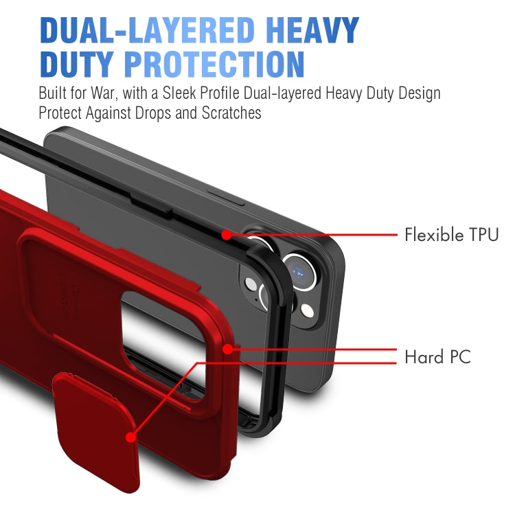 For iPhone 13 Pro Up and Down Sliding Camera Cover Design Shockproof TPU + PC Protective Case