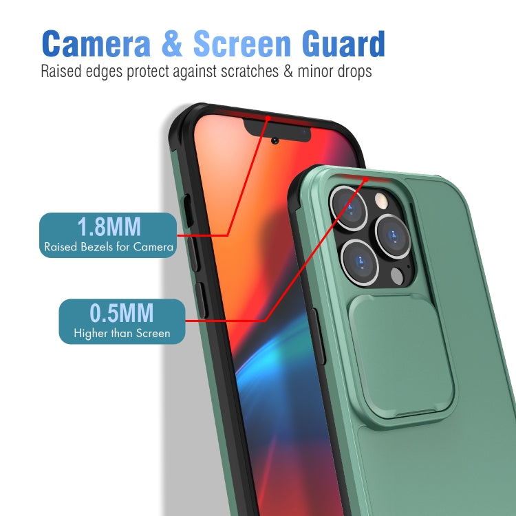 For iPhone 13 Pro Up and Down Sliding Camera Cover Design Shockproof TPU + PC Protective Case