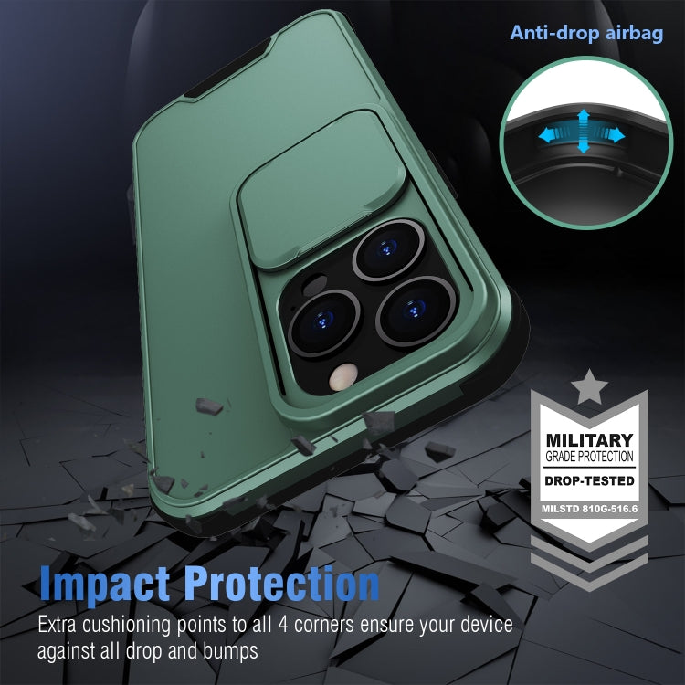 For iPhone 13 Pro Up and Down Sliding Camera Cover Design Shockproof TPU + PC Protective Case