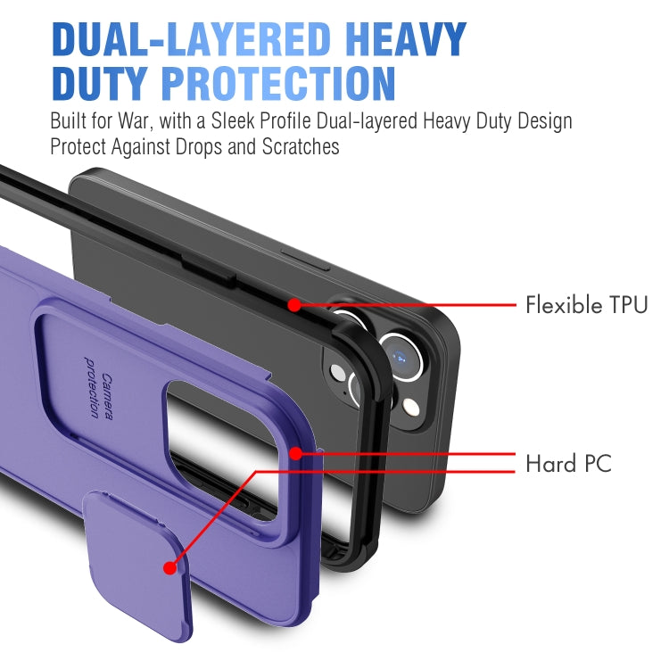 For iPhone 13 Pro Up and Down Sliding Camera Cover Design Shockproof TPU + PC Protective Case