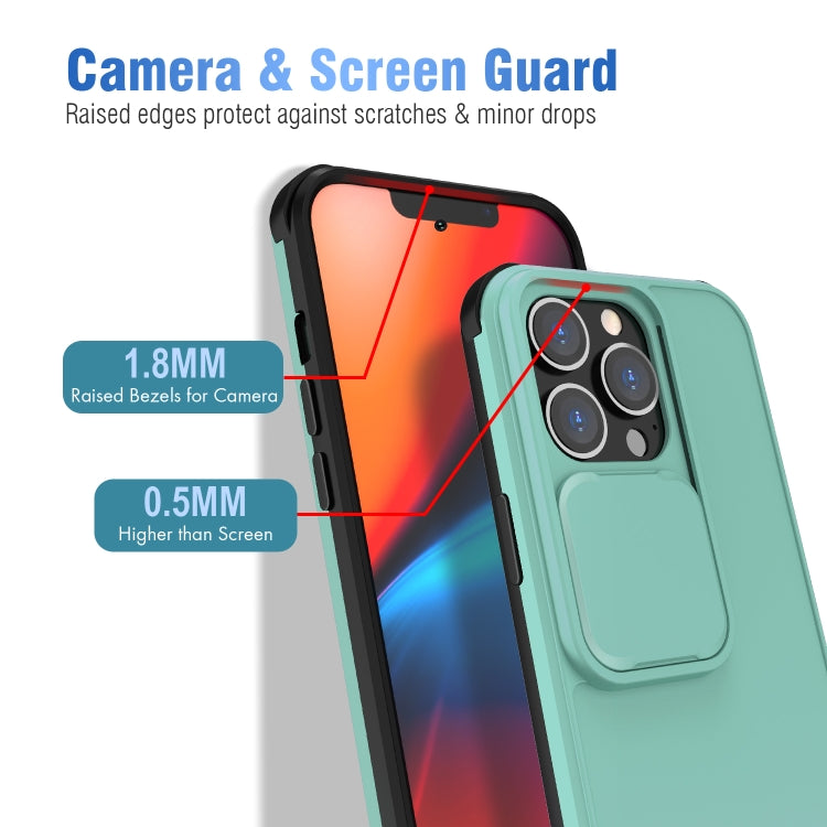 For iPhone 13 Pro Max Up and Down Sliding Camera Cover Design Shockproof TPU + PC Protective Case