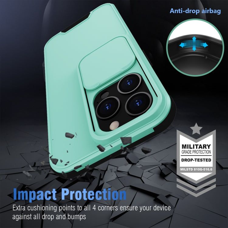 For iPhone 13 Pro Max Up and Down Sliding Camera Cover Design Shockproof TPU + PC Protective Case