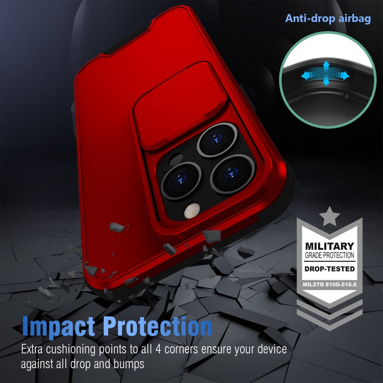 For iPhone 13 Pro Max Up and Down Sliding Camera Cover Design Shockproof TPU + PC Protective Case