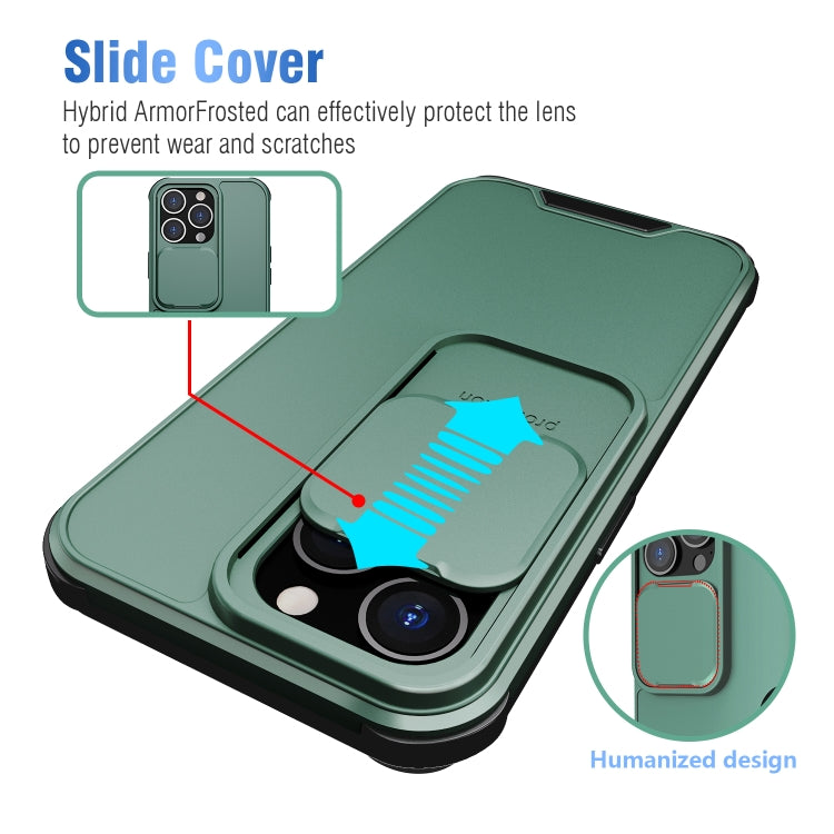 For iPhone 13 Pro Max Up and Down Sliding Camera Cover Design Shockproof TPU + PC Protective Case
