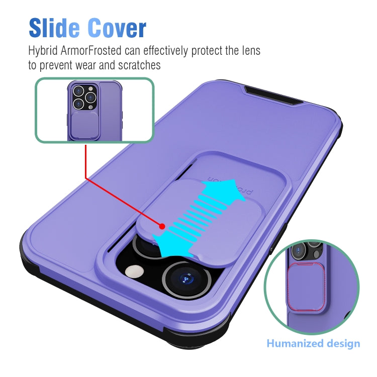 For iPhone 13 Pro Max Up and Down Sliding Camera Cover Design Shockproof TPU + PC Protective Case