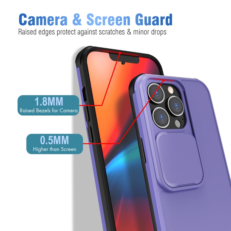 For iPhone 13 Pro Max Up and Down Sliding Camera Cover Design Shockproof TPU + PC Protective Case