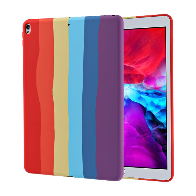 Rainbow Liquid Silicone + PC Shockproof Protective Case For iPad 10.2 2021 / 2020 / 2019 2020/2019