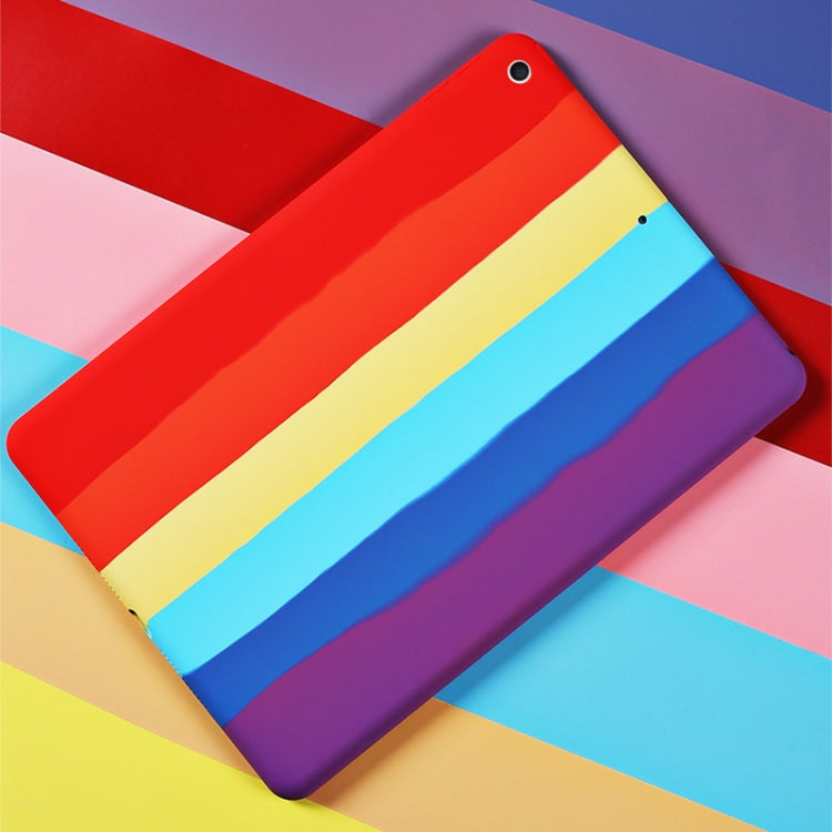 Rainbow Liquid Silicone + PC Shockproof Protective Case For iPad Air 10.5 inch 2019