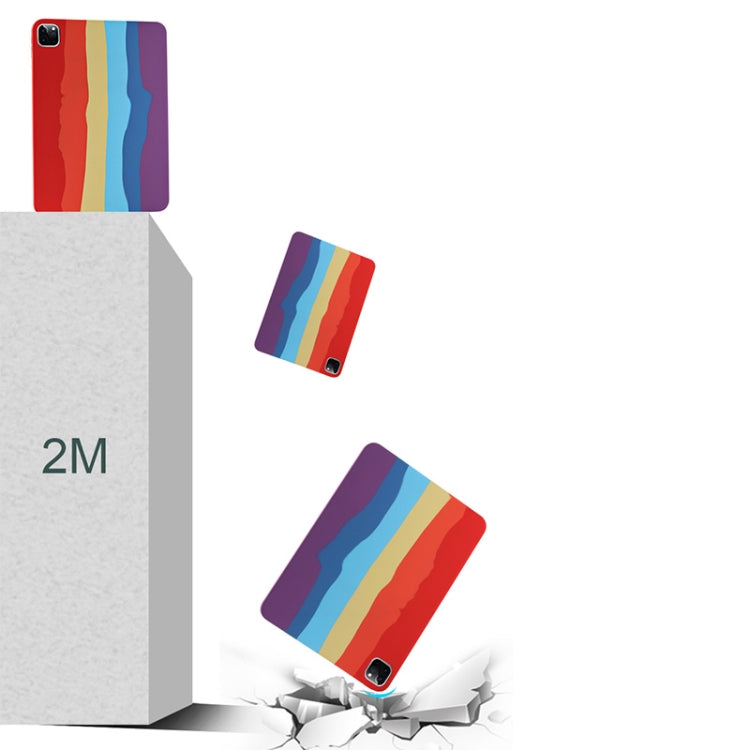 Rainbow Liquid Silicone + PC Shockproof Protective Case For iPad Air 2022 / 2020 10.9 inch