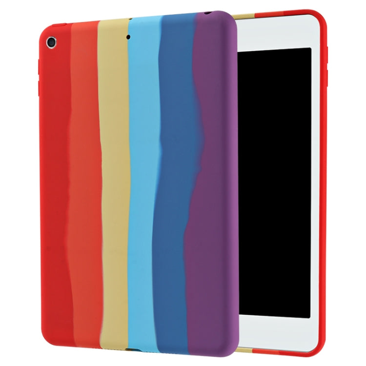 Rainbow Liquid Silicone + PC Shockproof Protective Case For iPad mini 5