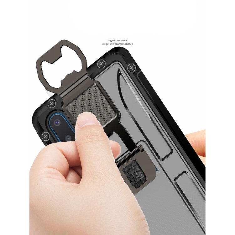 PC + TPU Shockproof Protective Case with Corkscrew Holder For Samsung Galaxy A02