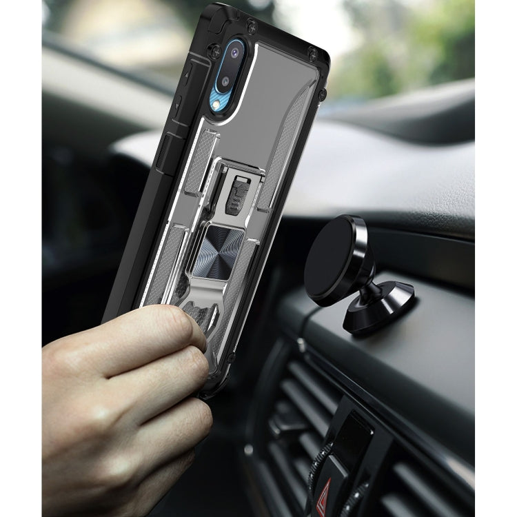 PC + TPU Shockproof Protective Case with Corkscrew Holder For Samsung Galaxy A02