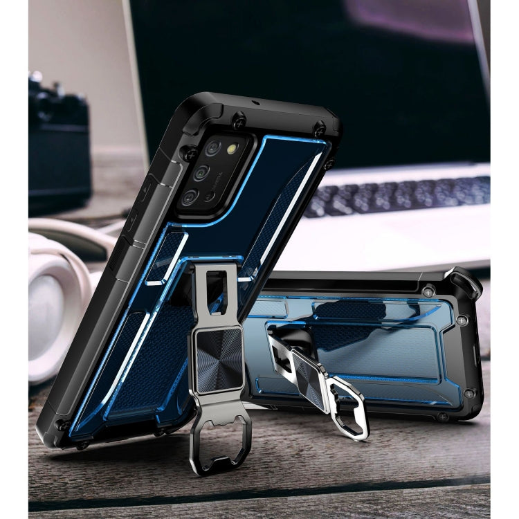 PC + TPU Shockproof Protective Case with Corkscrew Holder For Samsung Galaxy A02s