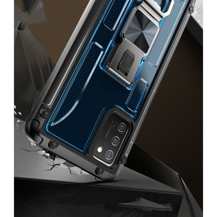 PC + TPU Shockproof Protective Case with Corkscrew Holder For Samsung Galaxy A02s