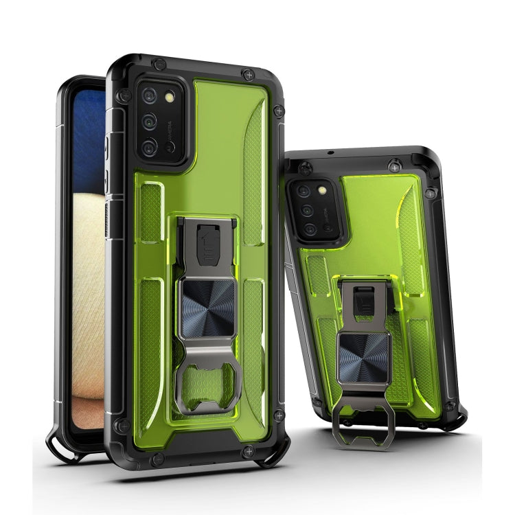 PC + TPU Shockproof Protective Case with Corkscrew Holder For Samsung Galaxy A02s