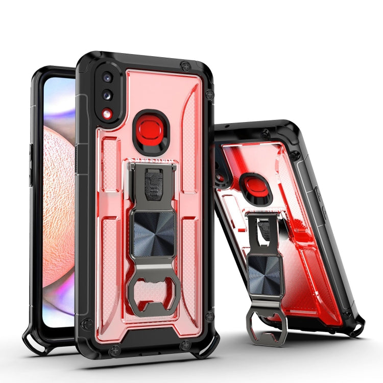 PC + TPU Shockproof Protective Case with Corkscrew Holder For Samsung Galaxy A10s