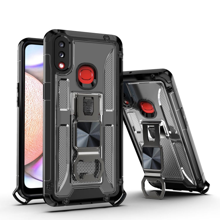 PC + TPU Shockproof Protective Case with Corkscrew Holder For Samsung Galaxy A10s