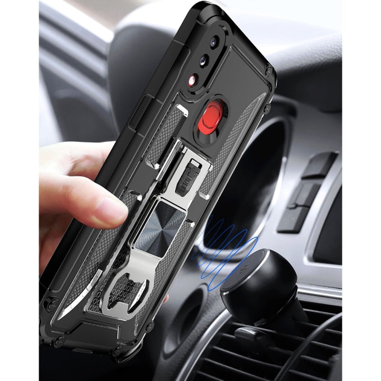 PC + TPU Shockproof Protective Case with Corkscrew Holder For Samsung Galaxy A10s