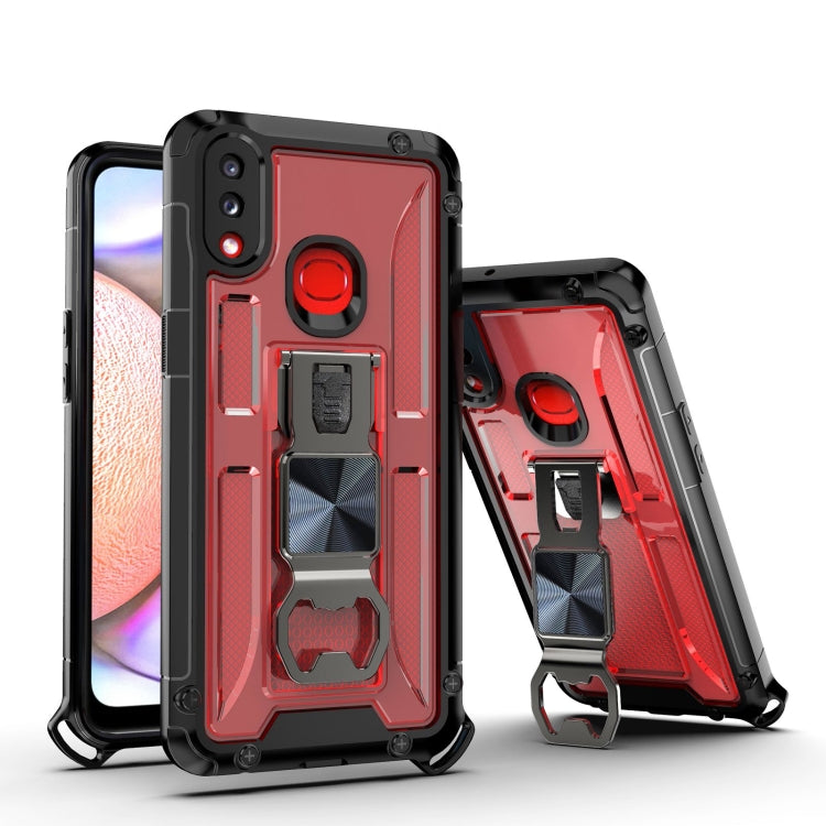 PC + TPU Shockproof Protective Case with Corkscrew Holder For Samsung Galaxy A10s
