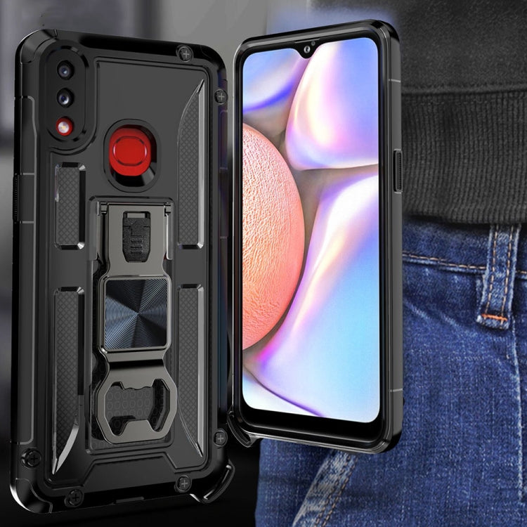 PC + TPU Shockproof Protective Case with Corkscrew Holder For Samsung Galaxy A10s
