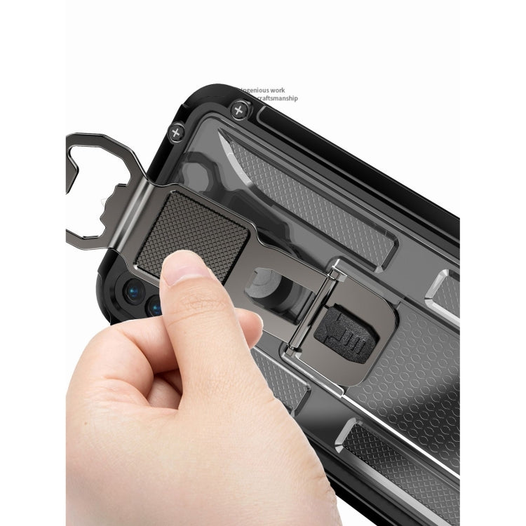 PC + TPU Shockproof Protective Case with Corkscrew Holder For Samsung Galaxy A11