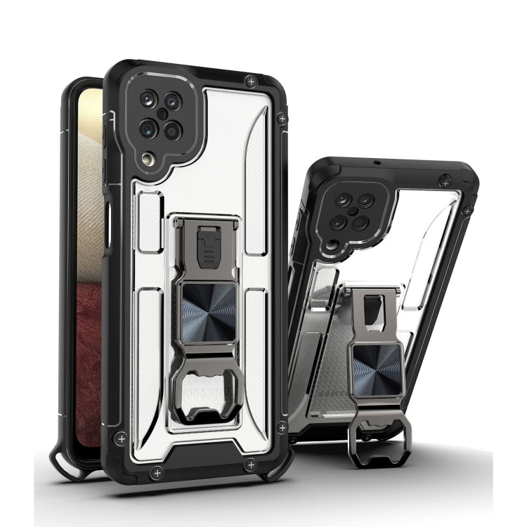 PC + TPU Shockproof Protective Case with Corkscrew Holder For Samsung Galaxy A12