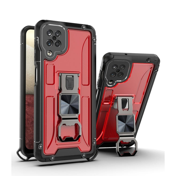 PC + TPU Shockproof Protective Case with Corkscrew Holder For Samsung Galaxy A12